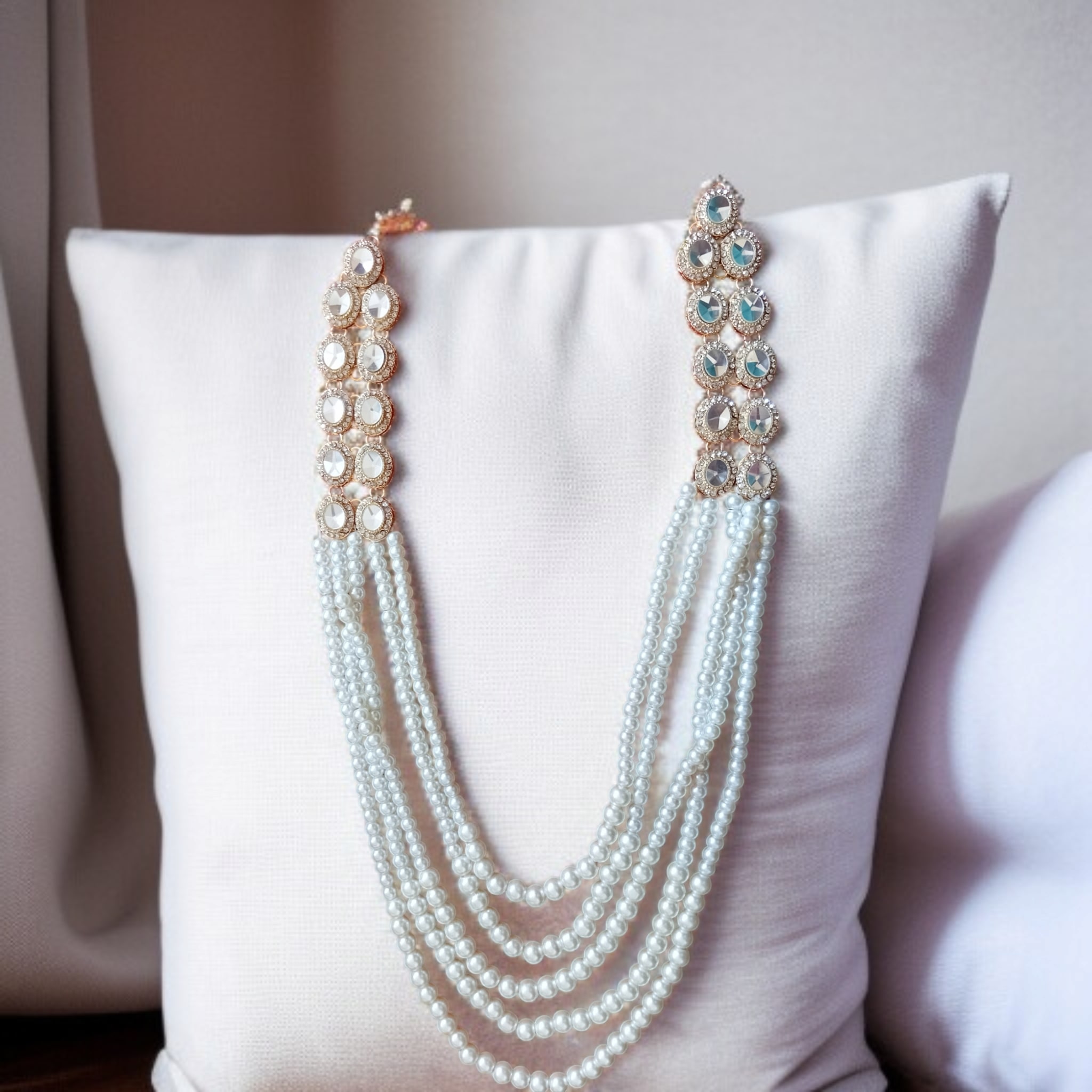 Buy White and golden colour Mala jewellery at best price in pakistan